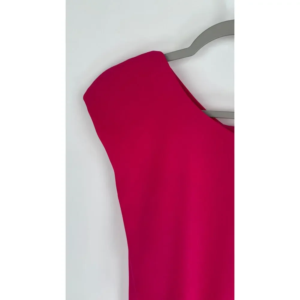 Trina Turk Womens Draped Back Dress Size 6 Faye Fuchsia Pink